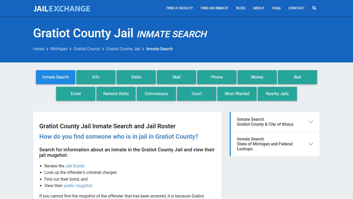 Inmate Search: Roster & Mugshots - Gratiot County Jail, MI