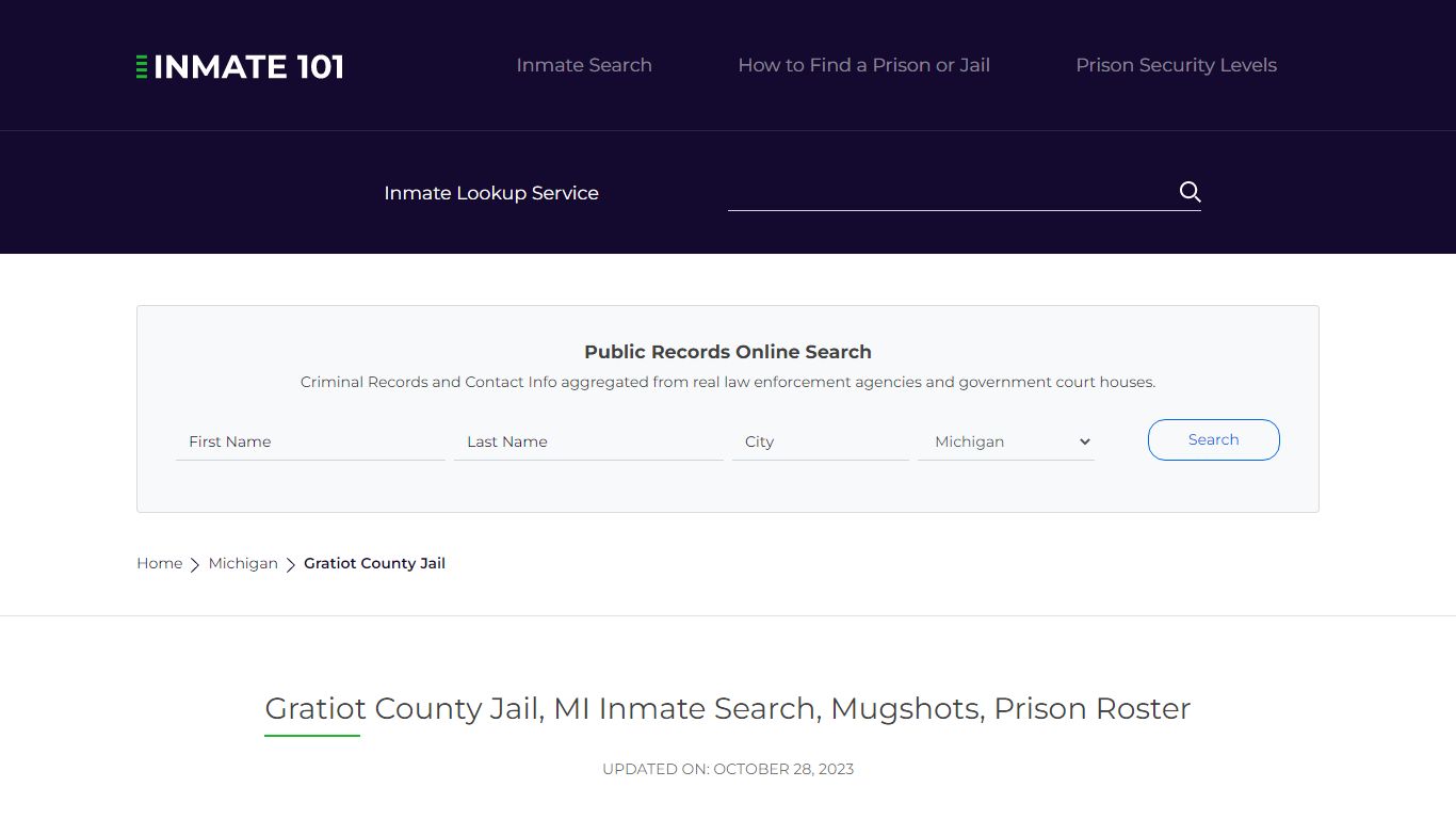 Gratiot County Jail, MI Inmate Search, Mugshots, Prison Roster